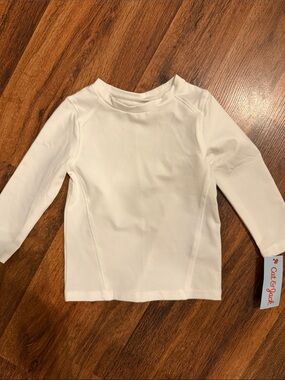 Cat & Jack White Long Sleeve Crew Neck Kids Shirt